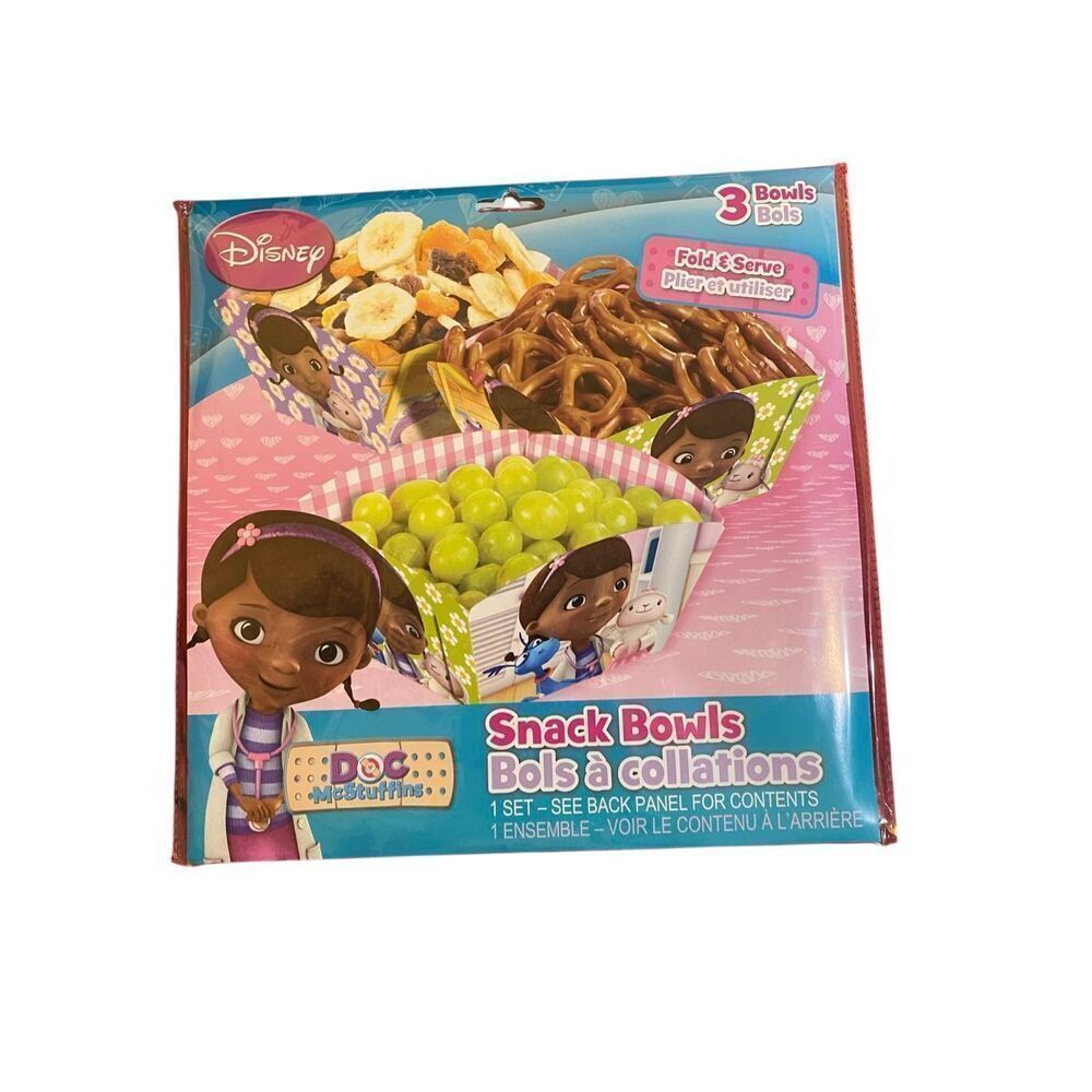 Disney doc McStuffins party fold and serve birthday snack bowls